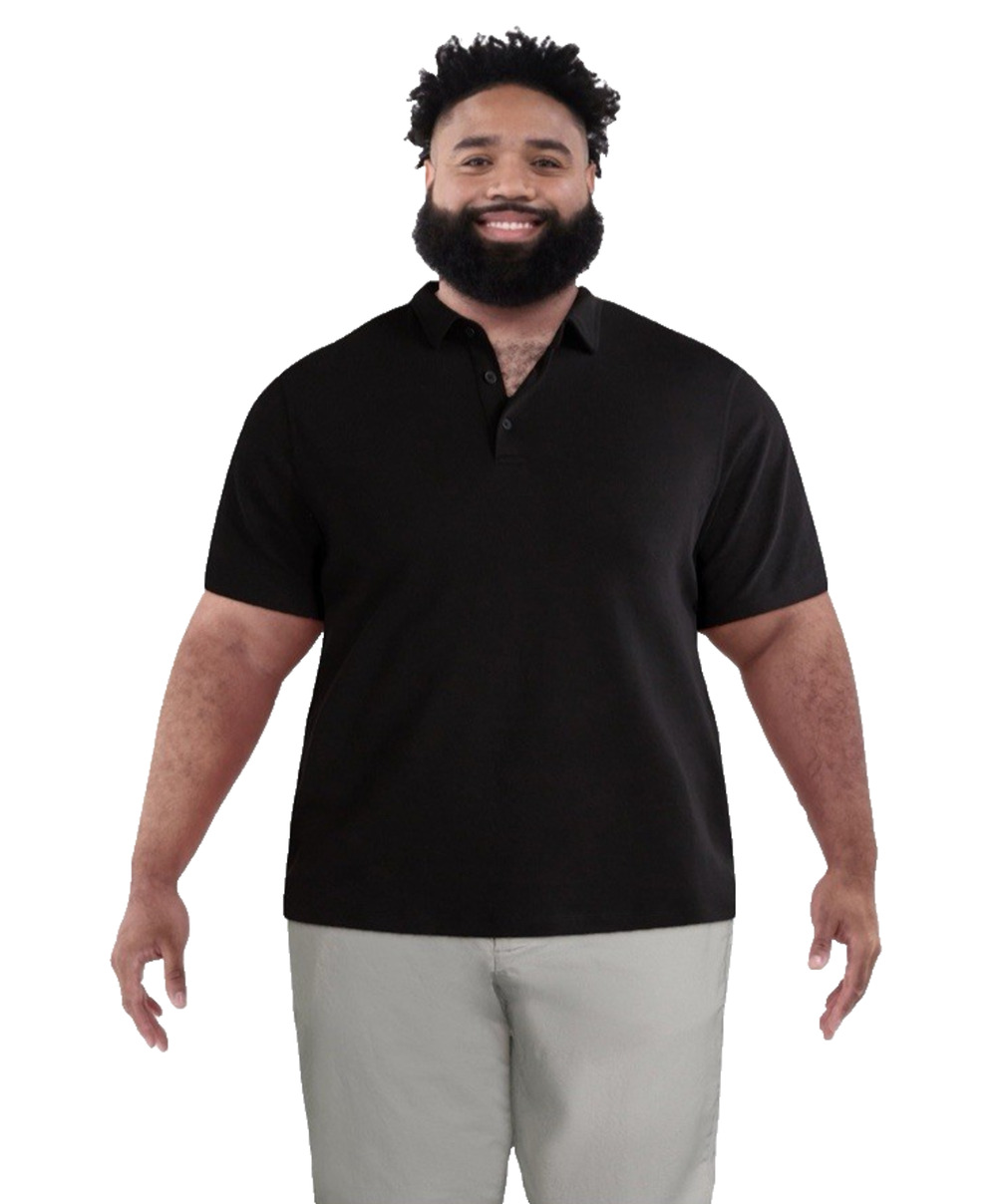 Free Assembly Luxe Everyday Polo Shirt Men's 3XL Black Soot Short Sleeve